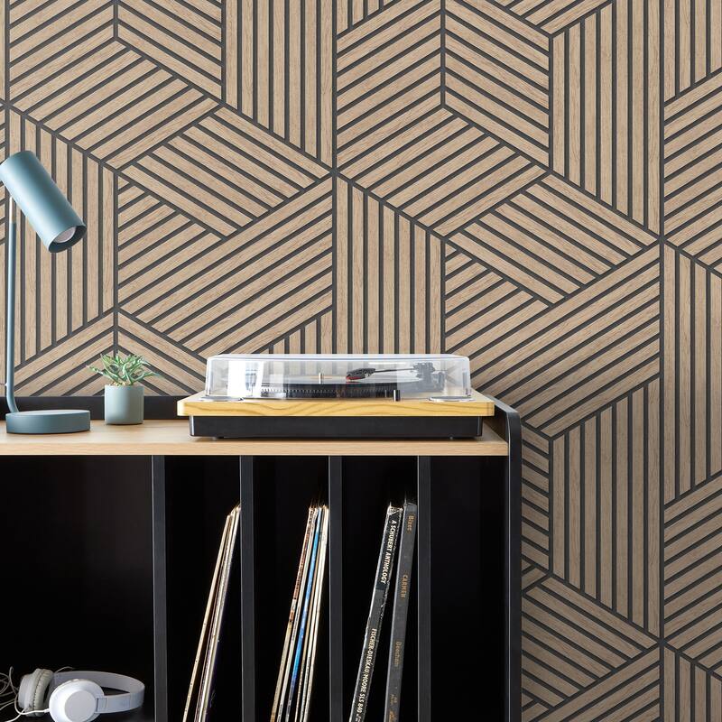 Fine Decor Gerrit Light Brown Geometric Panel Wallpaper