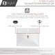 preview thumbnail 9 of 11, STYLISH 20 1/4 inch Rectangular Undermount Porcelain Bathroom Sink with two Overflow Finishes included - 20 1/4" x 16" x 6 1/4"