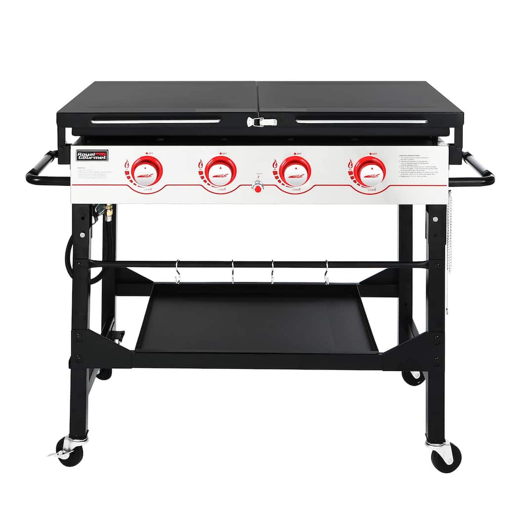 Royal Gourmet 4-Burner Propane BBQ Grill Griddle with Top Cover Lid