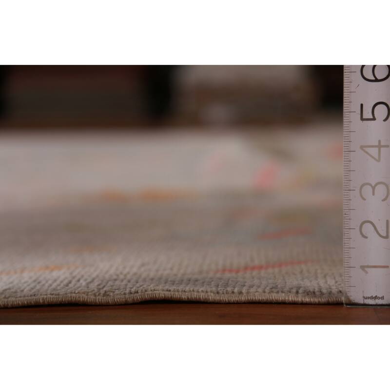 Hand Knotted Oriental 100% Wool Carpet Transitional All-Over Greys & Charcoal Oushak Area Rug - 13' 0'' X 9' 9''