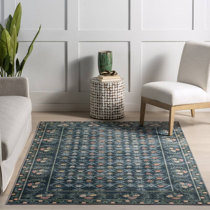 Nuloom Valley Floral Washable Area Rug