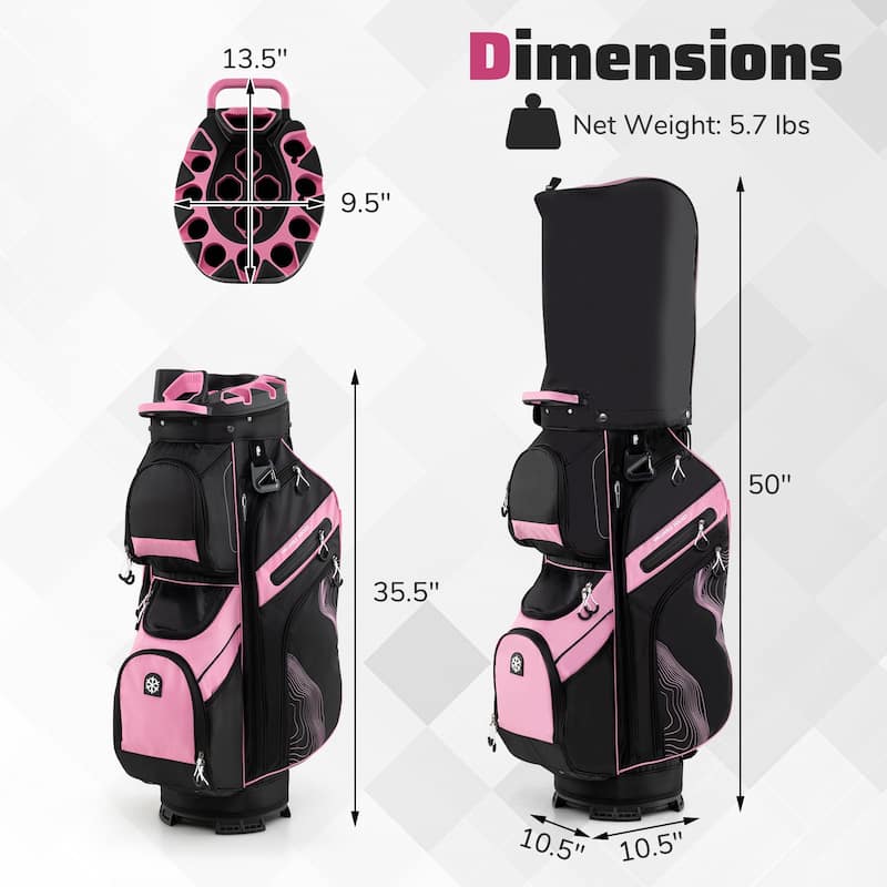 Gymax Golf Cart Bag Molded Lock Top Golf Bag w/14-Way Full Length