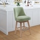 preview thumbnail 10 of 55, Boucle Polyester Upholstered Swivel Counter Stool - Foot Glides