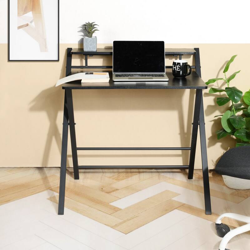 HomyLin 32" Folding Desk for Study Writing Office, No Assembly Needed