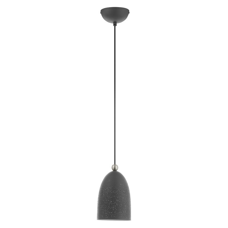 Livex Lighting 1 Light Scandinavian Gray Mini Pendant, 49107-76 - 5.5" Dia x 12" - 80" Adj. H