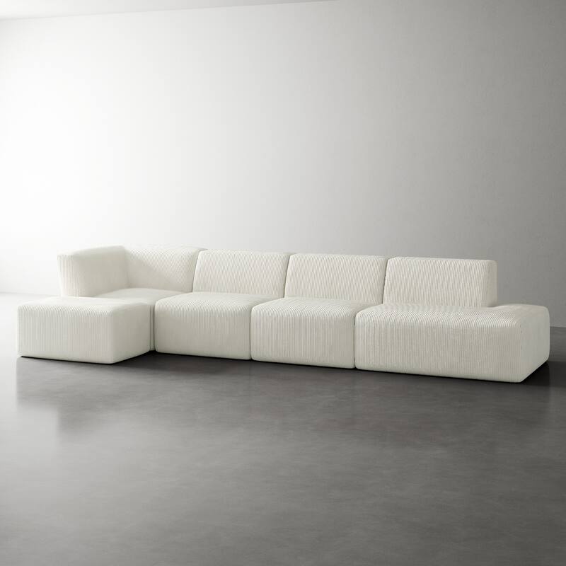 Oversized Corduroy Modular Sectional Fabric Sofa