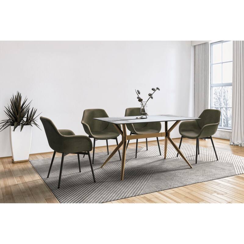 Elega Rectangular Dining Table with Sintered Stone/Glass Top