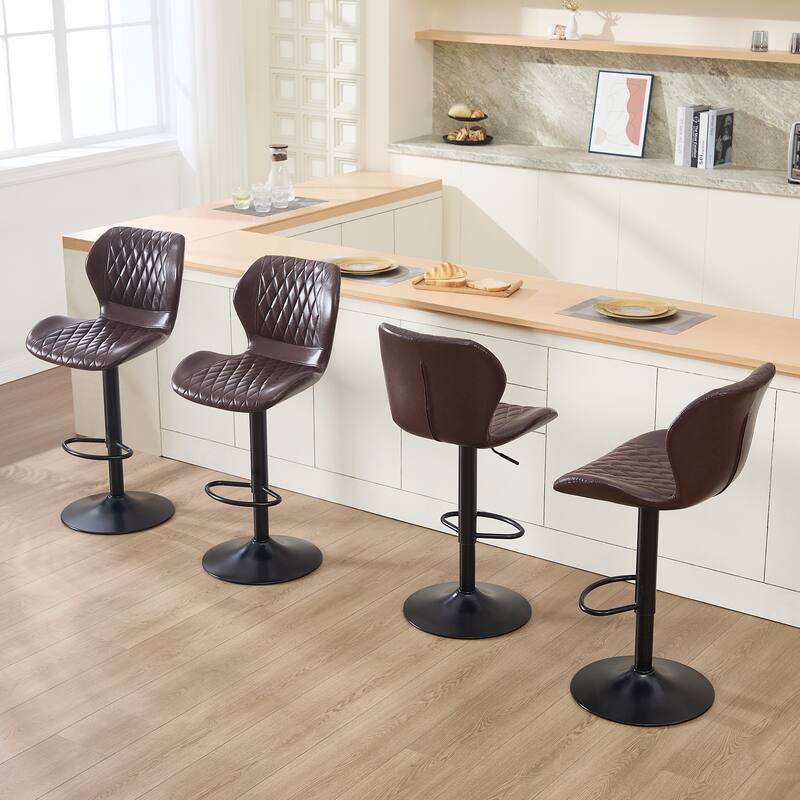 HOMYKA Swivel Adjustable Height Stool Set of 2