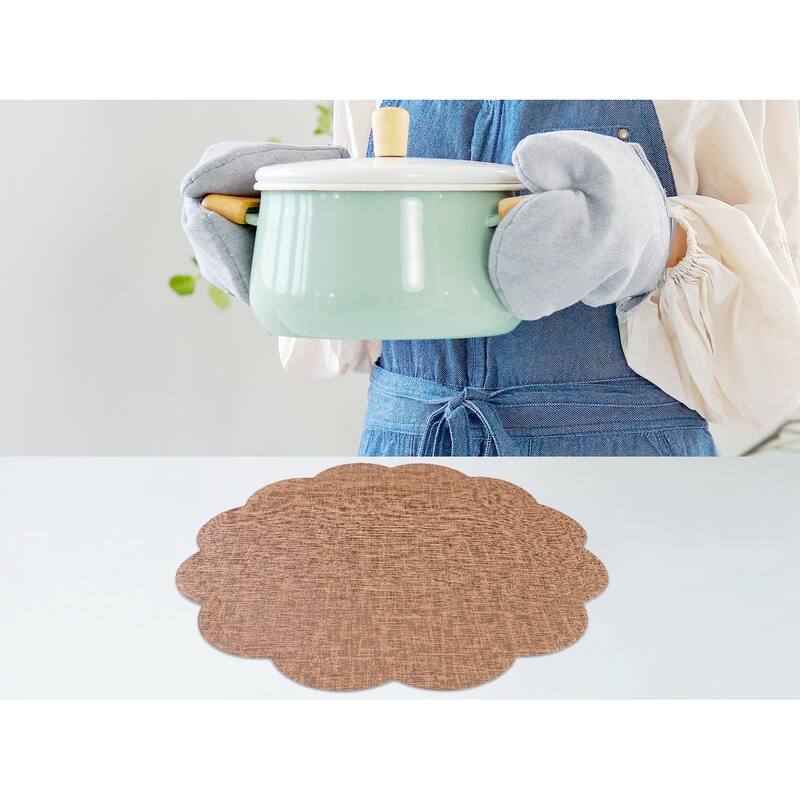 Placemats Set of 6 Flower Placemats for Kitchen Dining Table Decor Heat Resistant Table Placemats Wipeable Table Mat - 15*15in