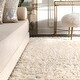 preview thumbnail 2 of 9, nuLOOM Ivory Handmade Soft and Plush Solid New Zealand/ Indian Wool Shag Rug