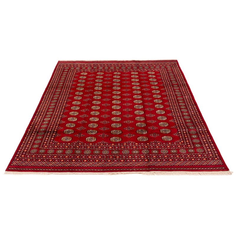 ECARPETGALLERY Hand-knotted Finest Peshawar Bokhara Red Wool Rug - 8'2 x 9'11