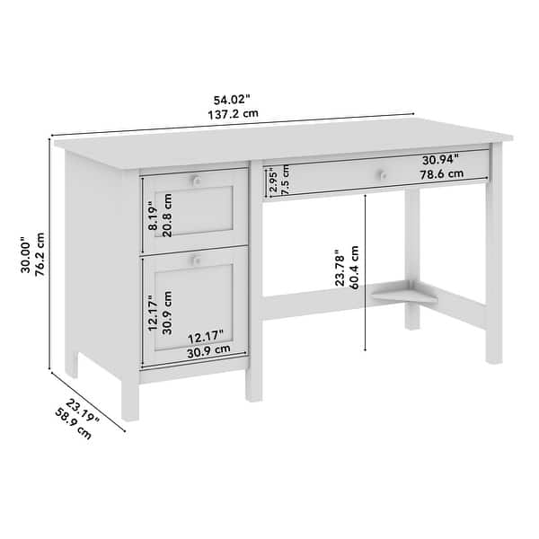 dimension image slide 0 of 2, Mayfield 54W Computer Desk with Drawers by Bush Furniture