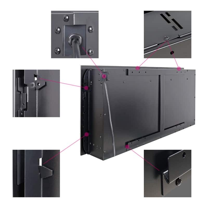 50" & 60" Ultra Thin Recessed Wall Mount Electric Fireplace with Multi-Color Flame & Remote