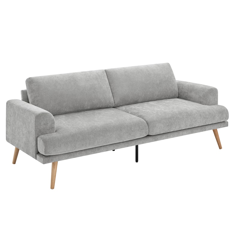 Christopher Knight Home - Loro Modern 79.9" Chenille Upholstered 3-Seater Sofa with Solid Wood Legs & Removable Cushion
