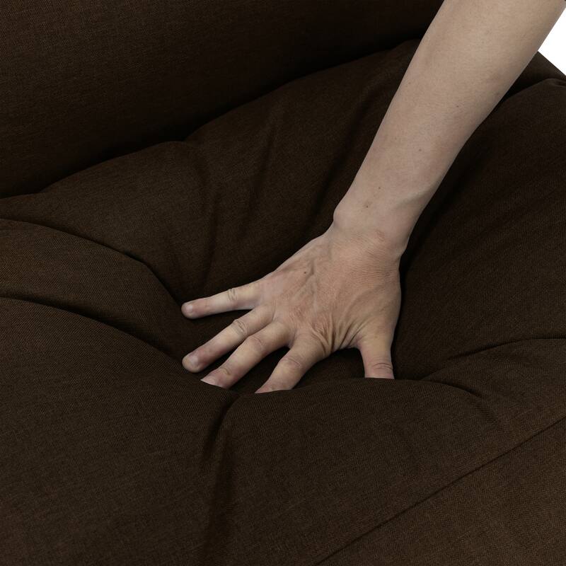 Mid-century Metal Sling Upholstered Armchair with Lengthen Upholstered