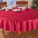 preview thumbnail 18 of 22, Solid Scroll Scalloped Edge Tablecloth Blue - 70" Round