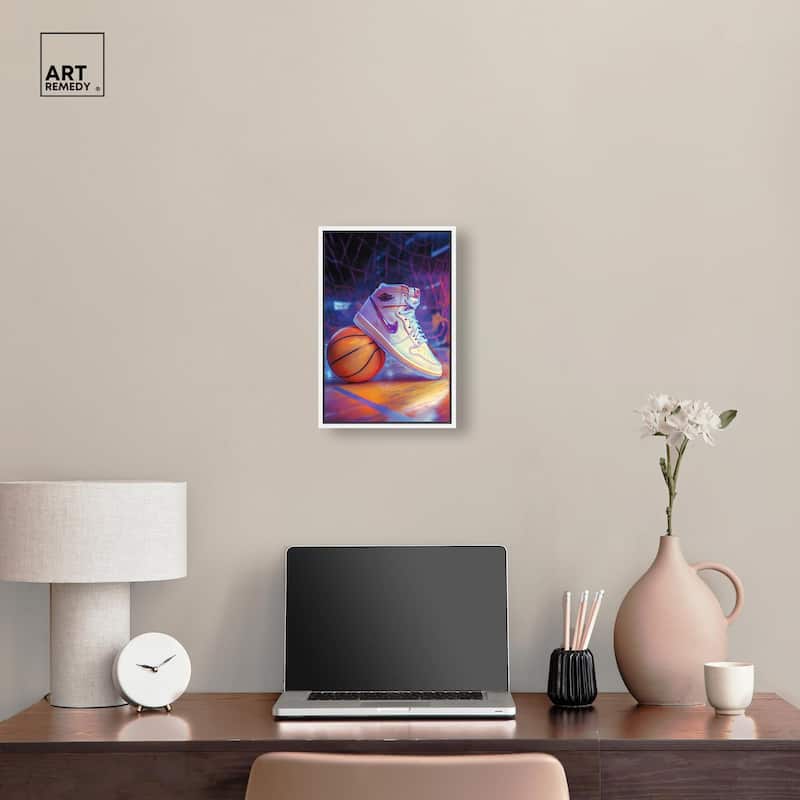 Neon Basketball Court Canvas by Art Remedy