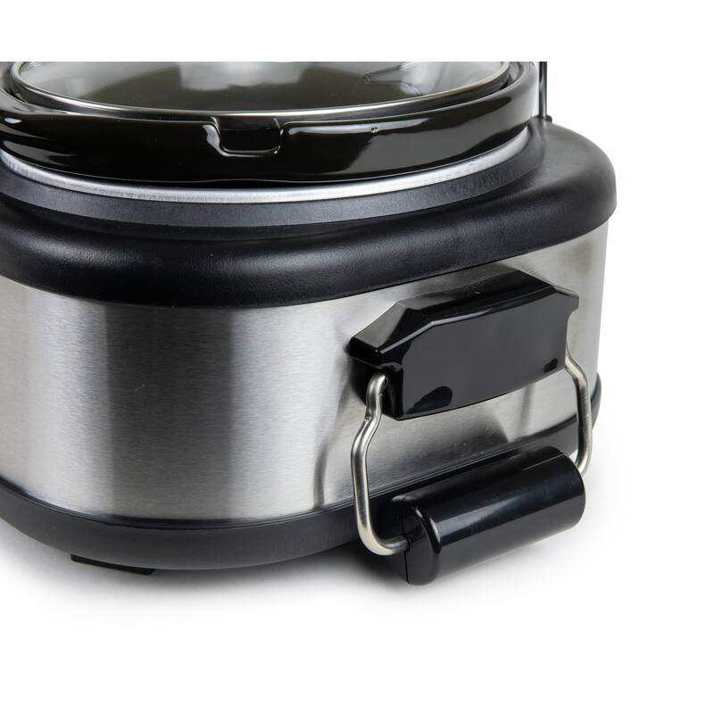 HomeCraft 3-Station 1.5-Quart Oval Slow Cooker Buffet, Stainless Steel