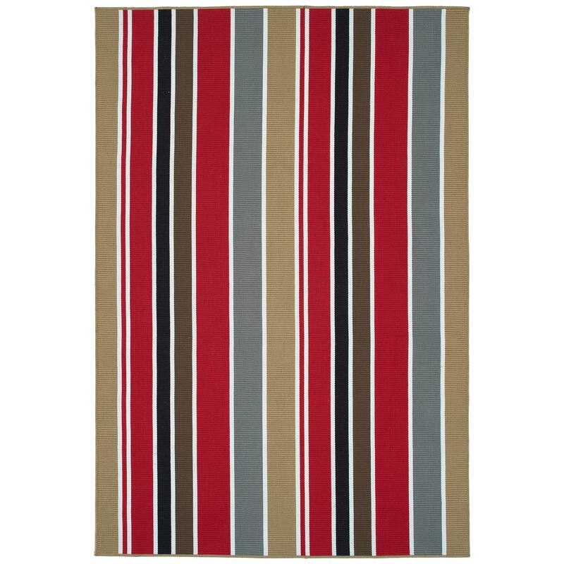 Voavah Red Hand-Made Flatweave Indoor/Outdoor Area Rug - 8'6" x 11'6