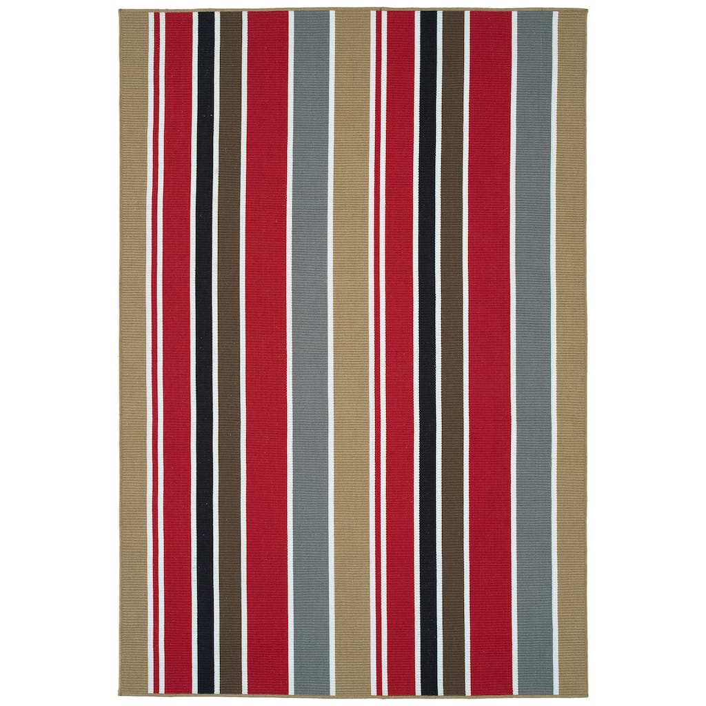 Voavah Red Hand-Made Flatweave Indoor/Outdoor Area Rug