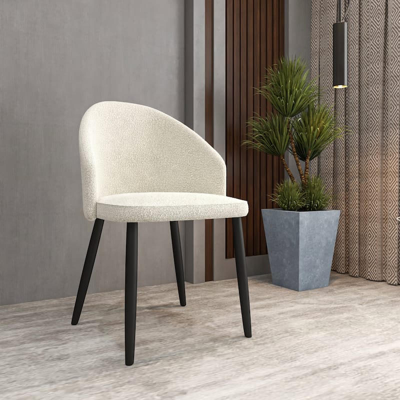 Upholstered Dining Chair in Leather/Fabric/Boucle with Wood Legs Set of 4 Paradiso Collection