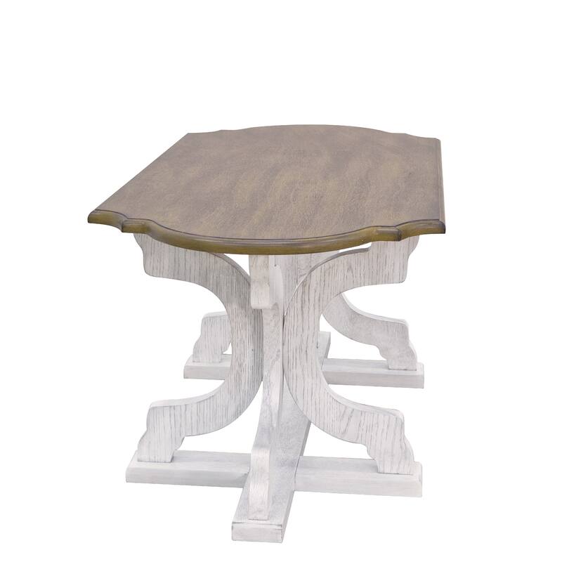 GALANO Doynton 39.4 in. Oval Solid Wood Top Coffee Table
