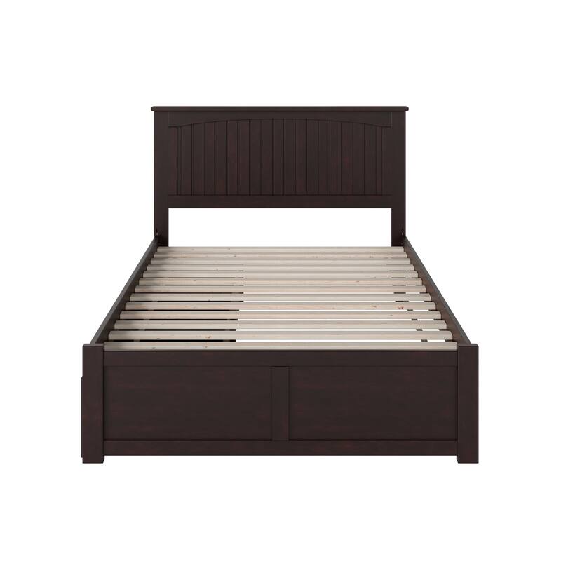 Platform Bed - Storage Bed with Flat Panel Footboard & USB Charger