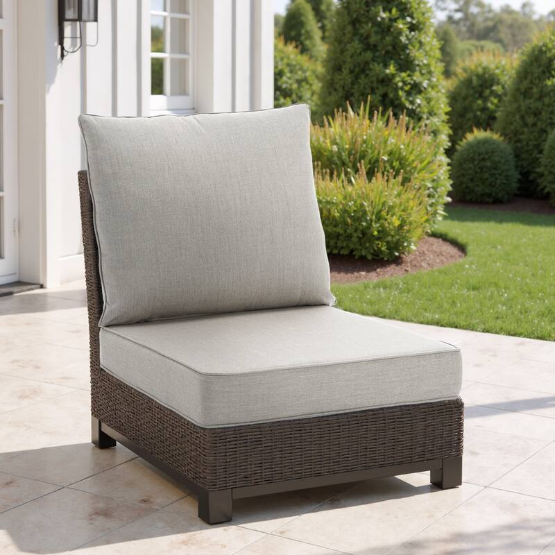 4.7" Thick Sunbrella Outdoor Cushion Set with Back and Seat Cushion - Light Grey