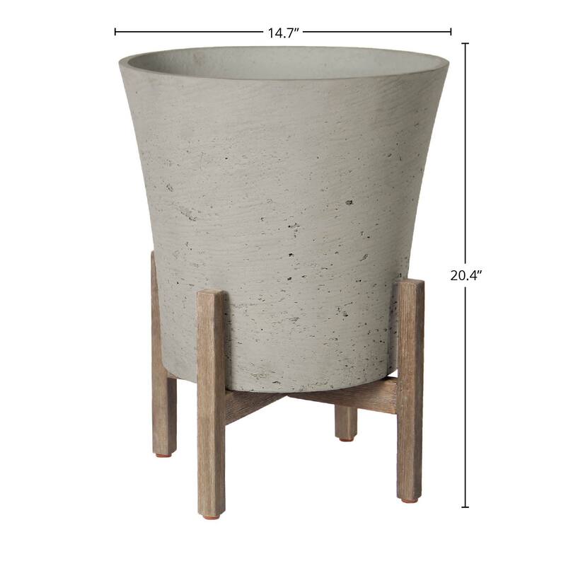 Marqueeta Tapered Large Standing Pot, Cement Grey
