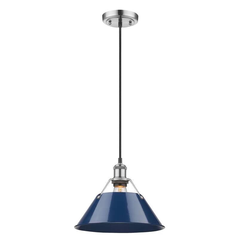 Golden Lighting Orwell Single Light 14" Wide Pendant in Pewter with