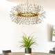 preview thumbnail 24 of 27, Modern Firework Crystal Chandelier for Dining Room and Living Room W 31.5" - Antique Bronze