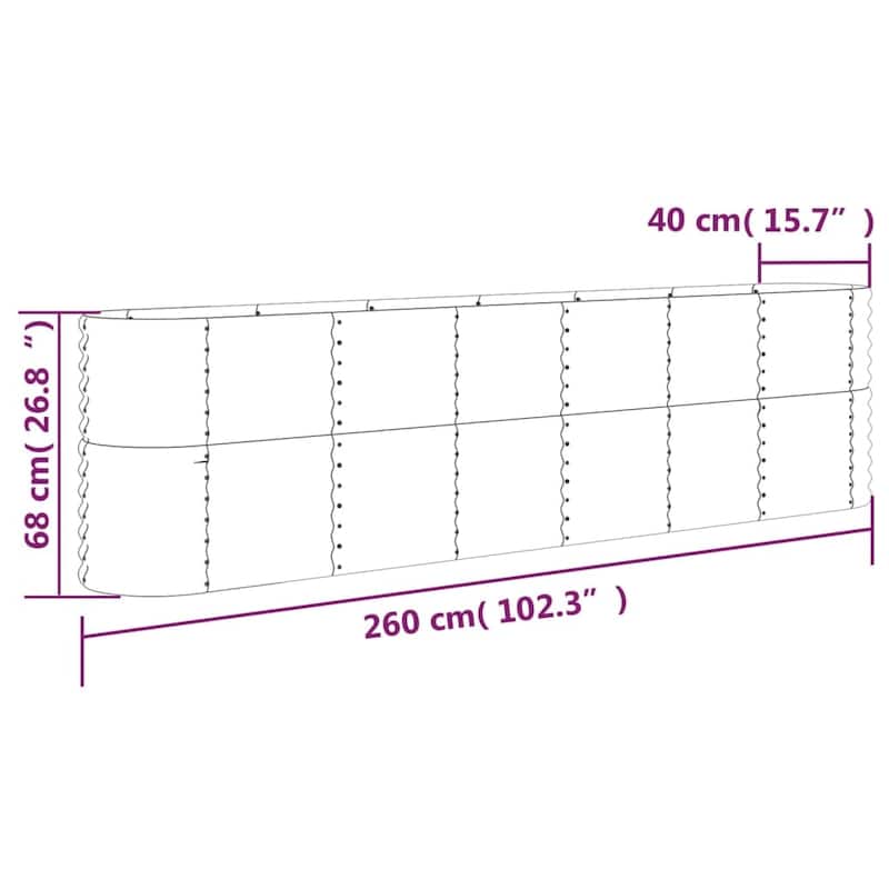 vidaXL Garden Raised Bed Patio Outdoor Raised Planter Box Powder-coated Steel