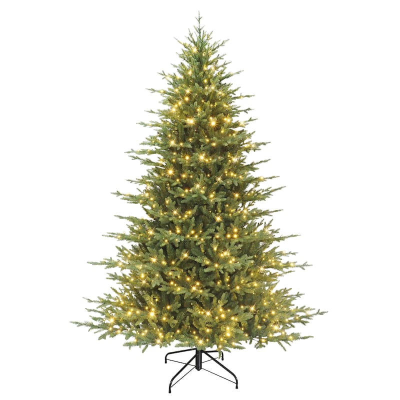 Puleo International 7.5 ft. Pre-Lit Dorchester Fir Artificial Christmas Tree - 7.5 Foot - Green
