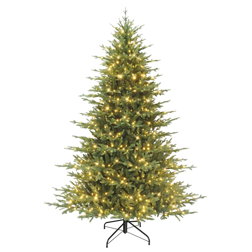 Puleo International 7.5 ft. Pre-Lit Dorchester Fir Artificial Christmas Tree