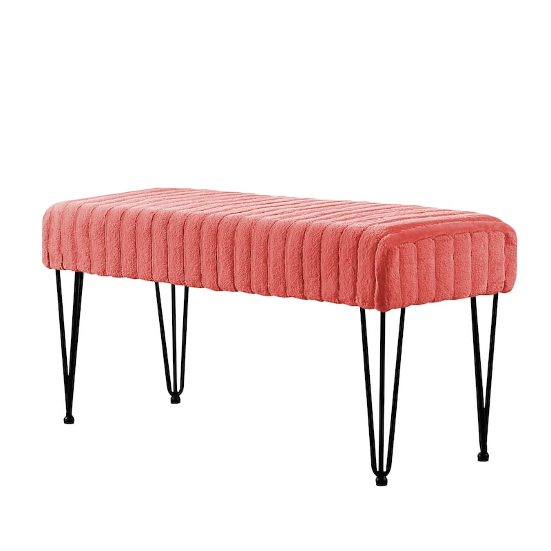 Serenta SuperMink Fauxfur Ottoman Bench