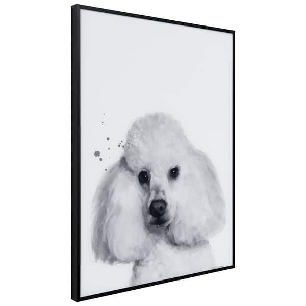 "Poodle" Black and White Pet Portraits on Reverse Printed Art Glass ...
