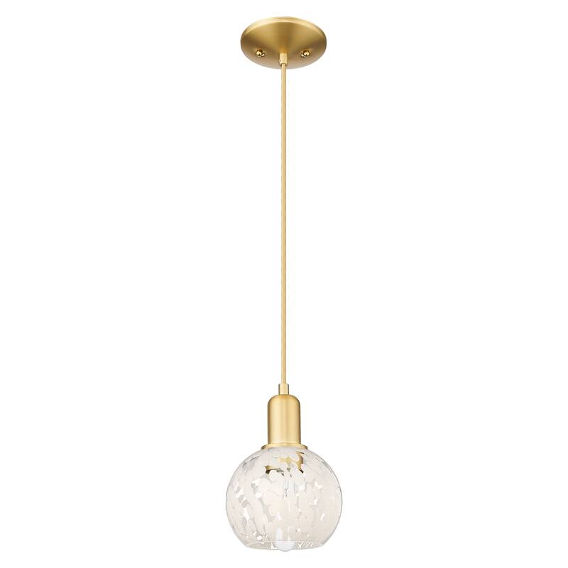 Innovations Lighting Endless Possibilities Arcadia - White Mouchette - 1 Light 6" Cord Hung Mini Pendant - Satin Gold