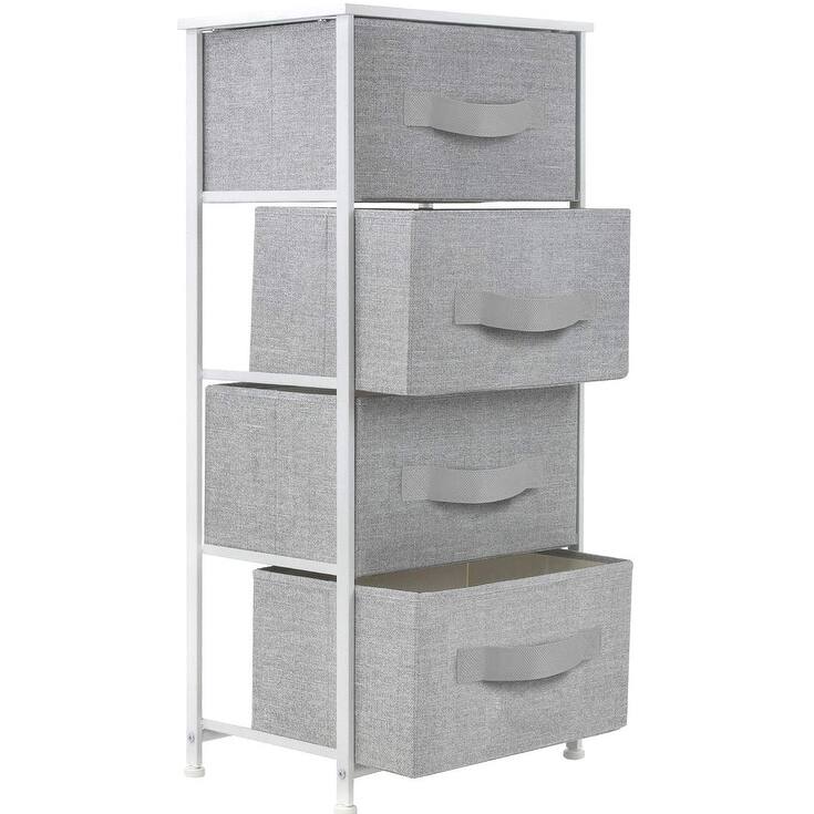 4 Drawer Bedside Nightstand Chest Tower Bedroom Dresser Assorted Colors