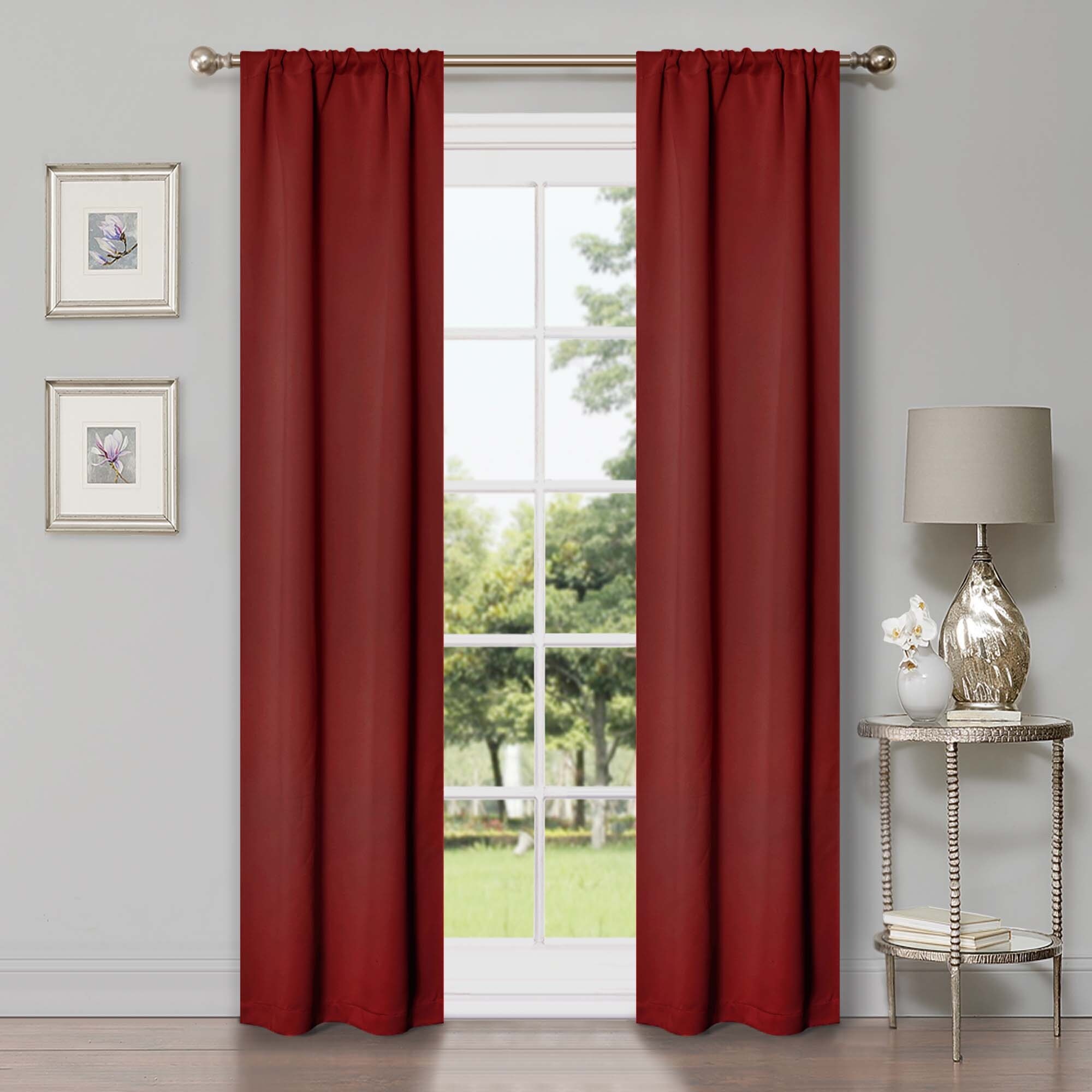 Superior Solid Machine Washable Room Darkening Semi-Blackout Curtains, Set of 2