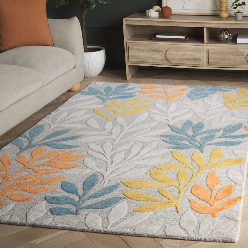SAFAVIEH Handmade Jardin Melehat Wool Rug - Grey/Blue - 6' Square
