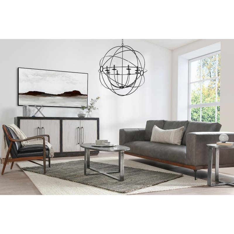 Classic Home Flores 48" Oval Metal Coffee Table