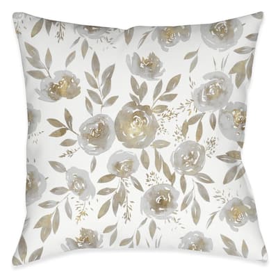 Golden Rose Garden Indoor Pillow