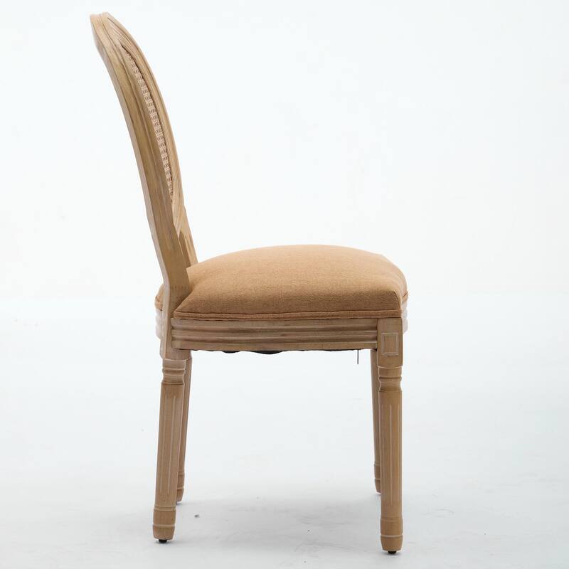 Set of 2 French Style Dining Chairs with Solid Wood Frame