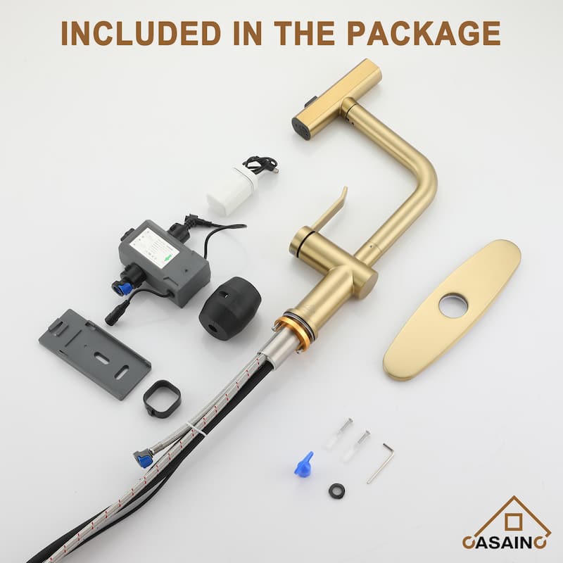 Single Handle Pull Down Sprayer Kitchen Faucet with Motion Sense Wave, Power Boost