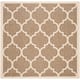 SAFAVIEH Courtyard Kathy Indoor/ Outdoor Waterproof Patio Backyard Rug - 6'7" x 6'7" Square - Brown/Bone