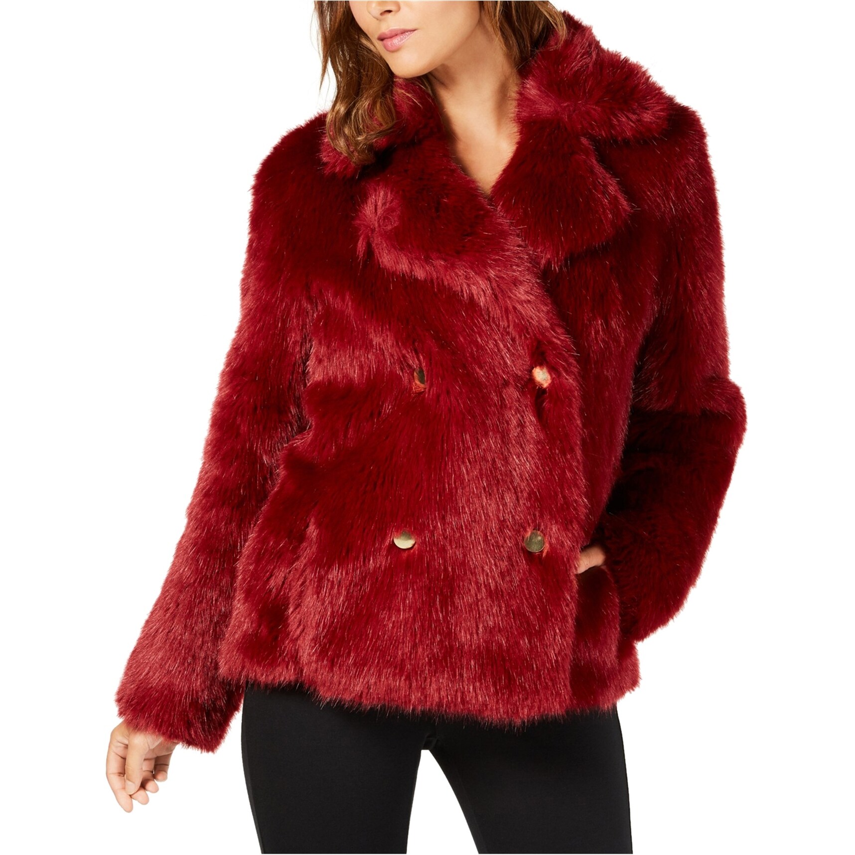 michael kors red fur jacket