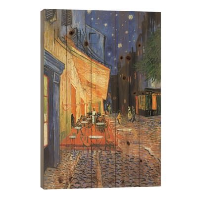 The Cafe Terrace on the Place du Forum (Café Terrace at Night), 1888 Print On Wood by Vincent van Gogh - Multi-Color
