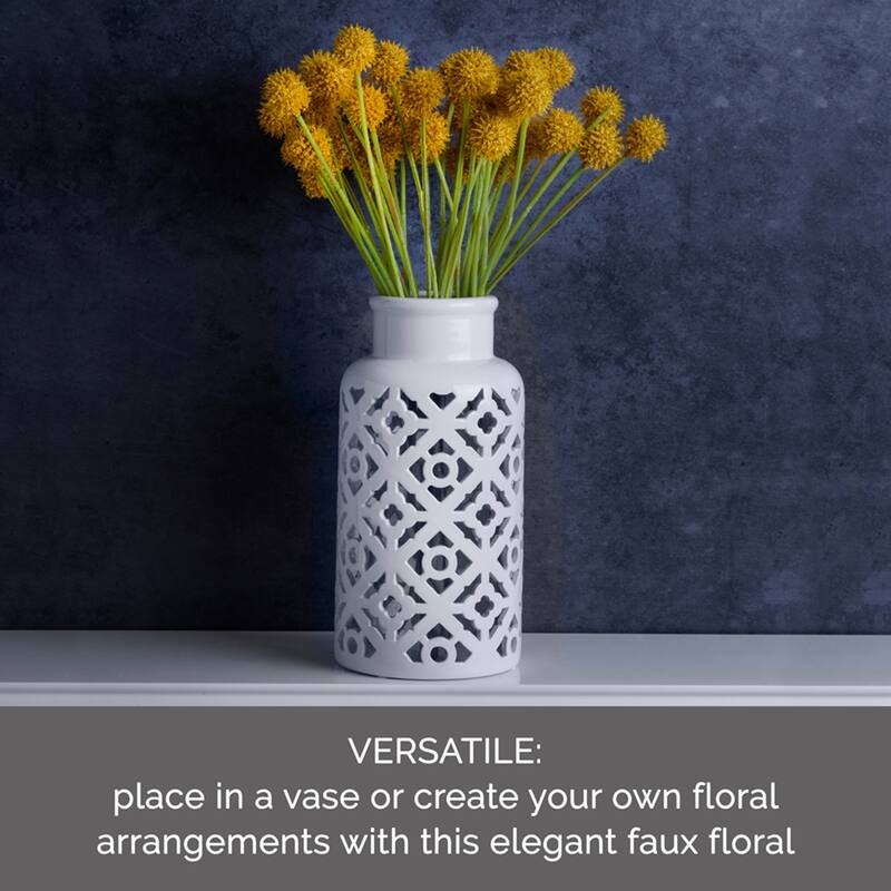 Elements Artificial Craspedia Stem, 25 Inch - N/A