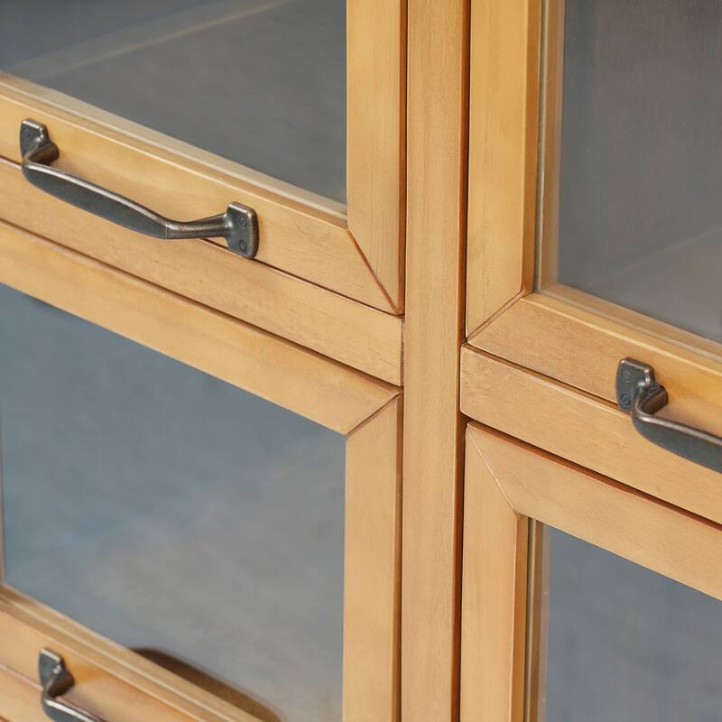 Christopher Knight Home - Modern Rubberwood Storage Cabinet with 8 Glass Doors