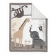 preview thumbnail 4 of 5, Lambs & Ivy Baby Jungle Animals 4-Piece Gray/White/Taupe Crib Bedding Set